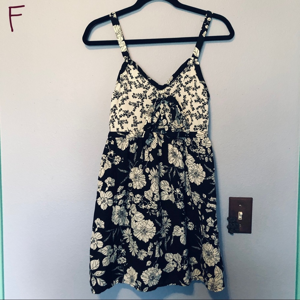 Floral Target Cutout Dress